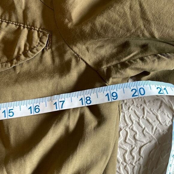 H&M Womens Parka Jacket Hooded Full‎ Zip Tie Waist Adjustable Army Green Size XS - Picture 9 of 10